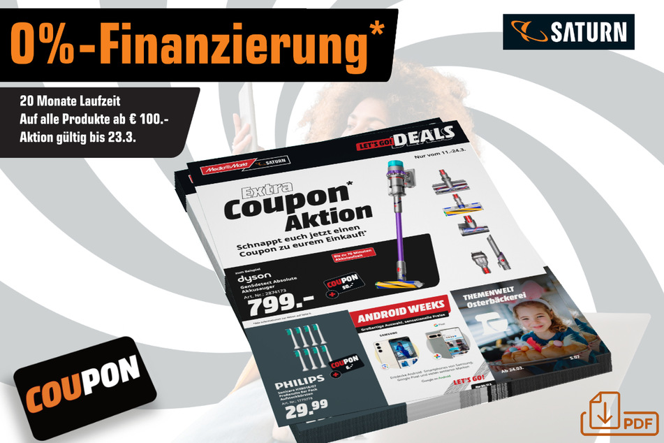 Schnappt Euch jetzt einen Coupon zu Eurem Einkauf bei Saturn in Berlin.