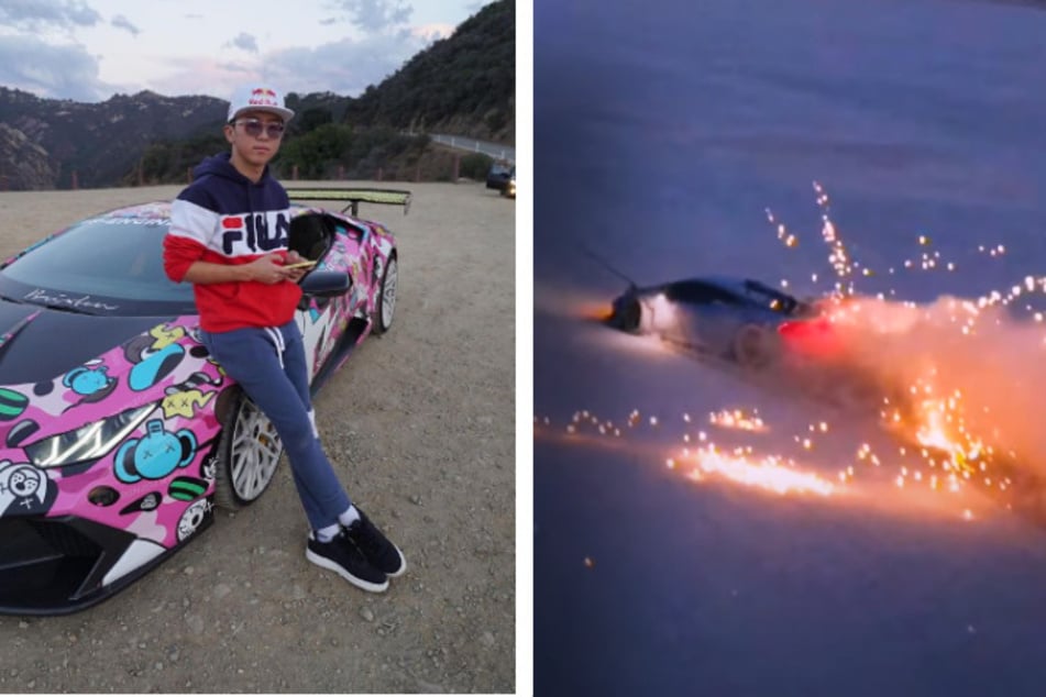Völlig irre: YouTuber schießt Feuerwerk aus Hubschrauber auf Lamborghini - Knast