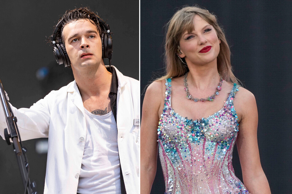 Taylor Swift (r.) and Matty Healy dated for about a month before splitting in June.