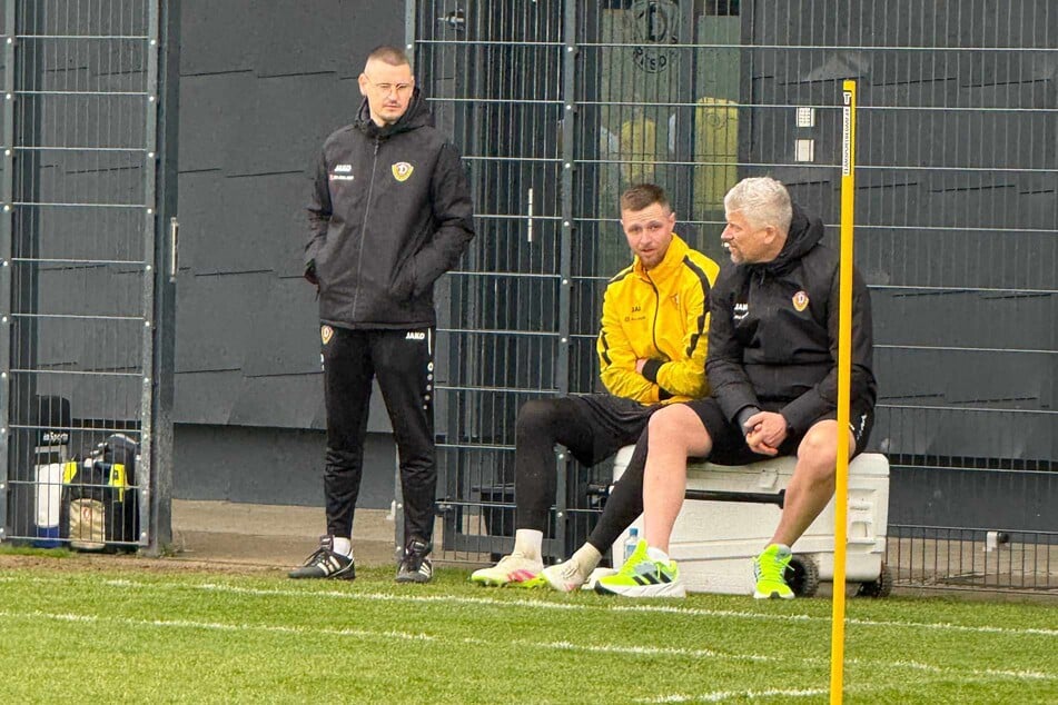Lennart Grill (27, M.) war am Dienstag beim Training zugegen, konnte aber nach seiner Verletzung noch nicht mitwirken.