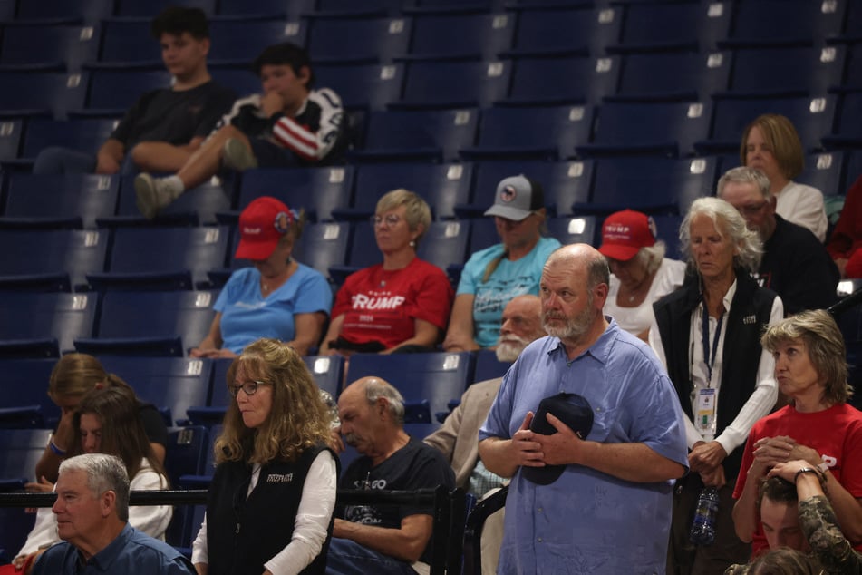 Trump's rally in Bozeman drew a relatively sparse crowd and started late.