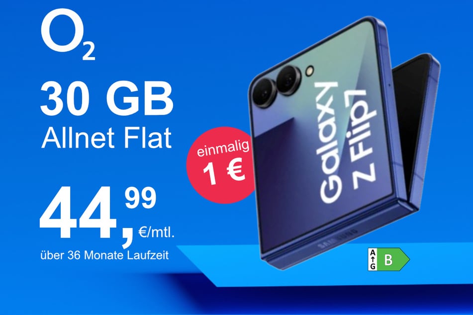 Das Samsung Galaxy Z Flip7 im o2 Mobile M für einmalig 1 Euro.