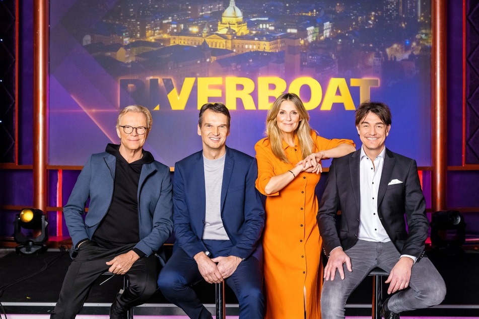 Das Riverboat-Moderationsteam: Wolfgang Lippert, Klaus Brinkbäumer, Kim Fisher und Matze Knop (v.r.) führen abwechselnd durch die Sendung.