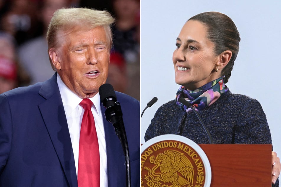 Mexican President Claudia Sheinbaum (r.) on Thursday ruled out a trade war with the US after speaking with President-elect Donald Trump.