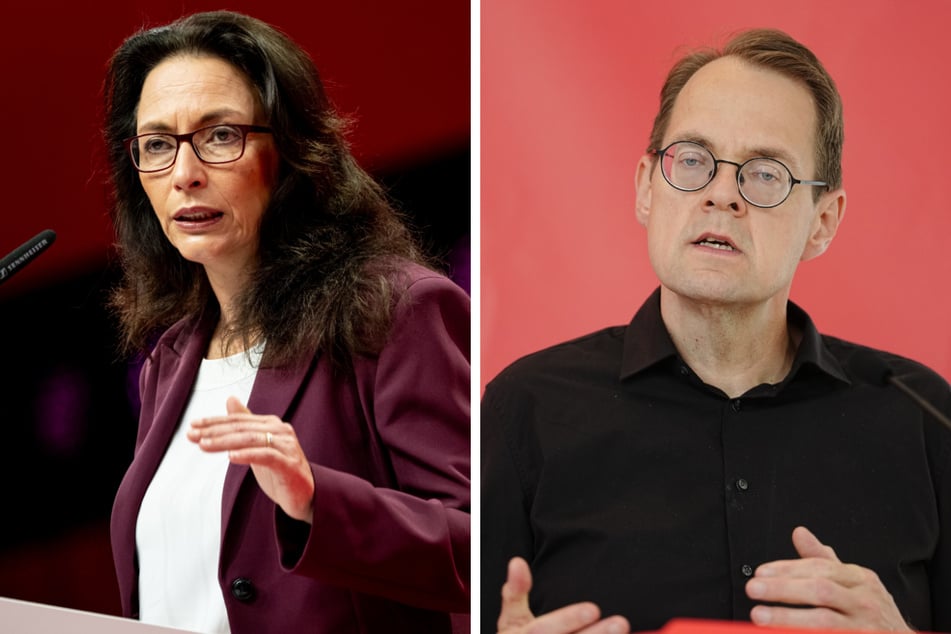 DGB-Chefin Yasmin Fahimi (58) und Fraktionsvorsitzender Sören Pellmann (49, Die Linke) sehen in den Rentenplänen zahlreiche Risiken.