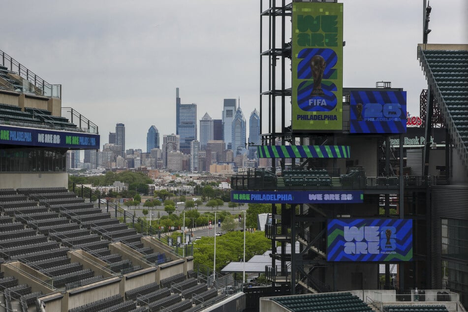 Philadelphia's Lincoln Financial Field is seen in preparation for the 2026 FIFA World Cup on April 28, 2026.
