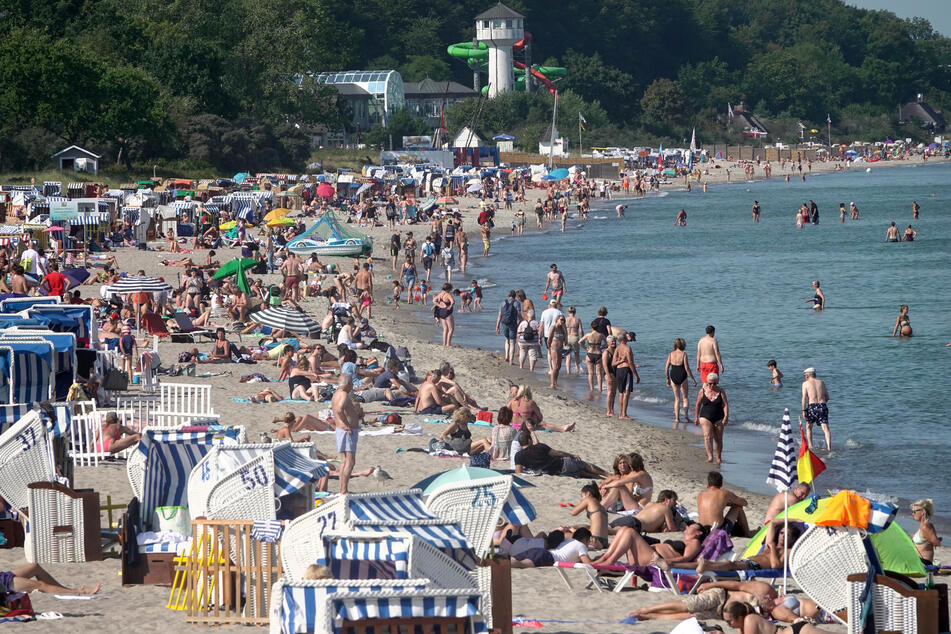 Zahlreiche Badegäste liegen bei sonnigem Wetter am Timmendorfer Ostseestrand. Laut Tui könnte es auch in diesem Jahr wieder so aussehen. (Archivbild)