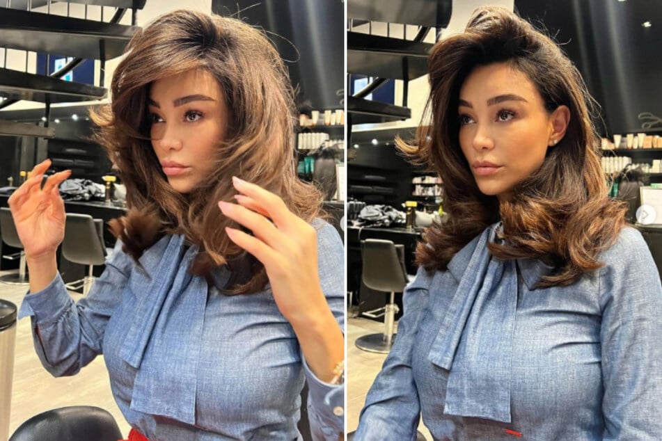 Perücke? Verona Pooth (53) präsentiert ihre Haarpracht bei Instagram. (Fotomontage)