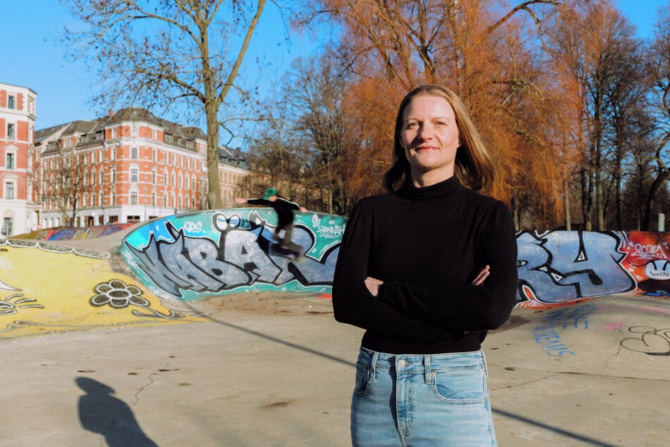 Christin Furtenbacher (40, Die Grünen) an ihrem Lieblingsort Konkordiapark.