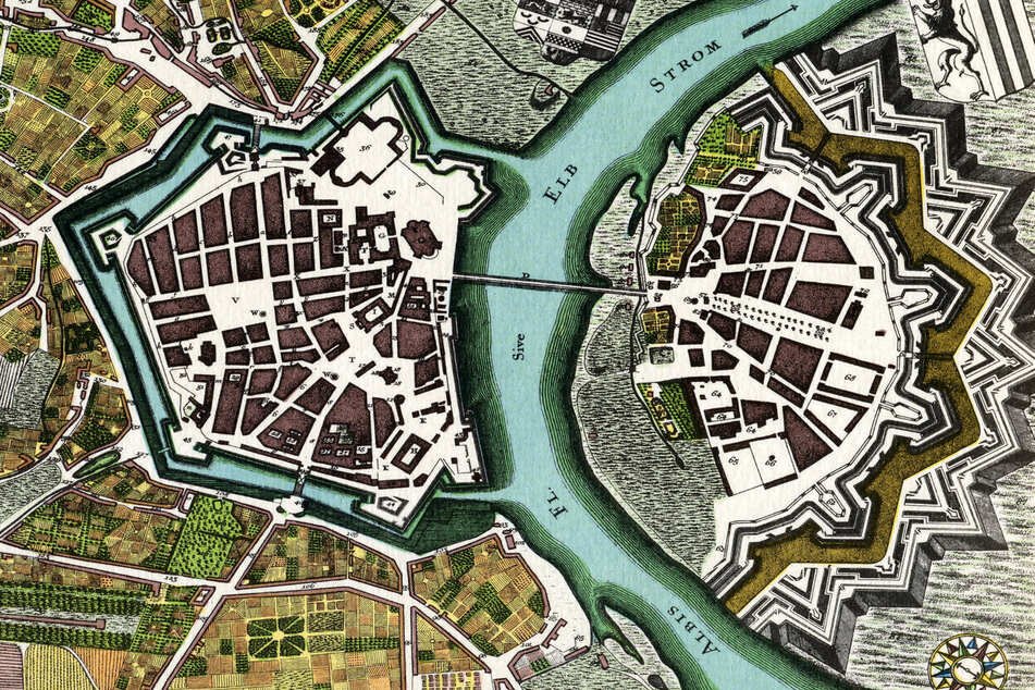 Plan der Bastionärsbefestigung um 1750.