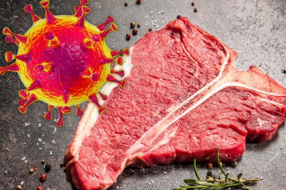 Fotomontage: Fleisch-Liebhaber können aufatmen: Bei der wissenschaftlichen Untersuchung von Fleisch wurden keine Spuren des Coronavirus entdeckt (Symbolbild).