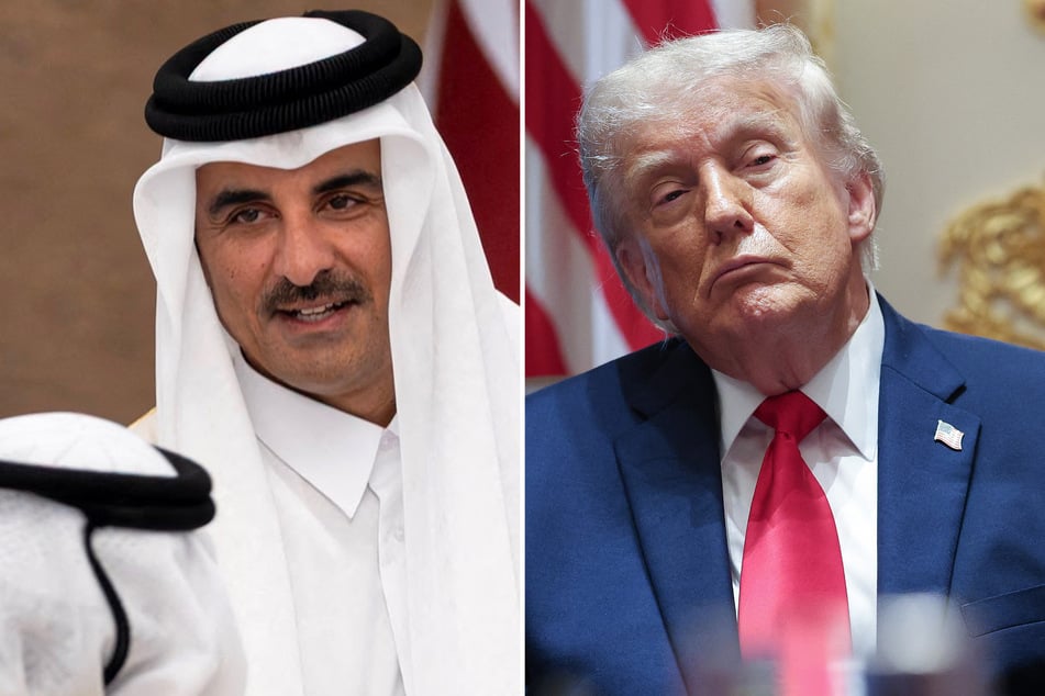 Trump spoke with Qatar's ruler Sheikh Tamim bin Hamad Al Thani (l.) by phone on Thursday.