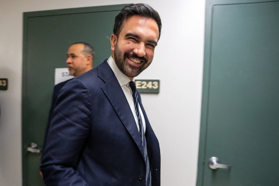 Zohran Mamdani arrives for the second New York City mayoral debate at LaGuardia Performing Arts Center on October 22, 2025.
