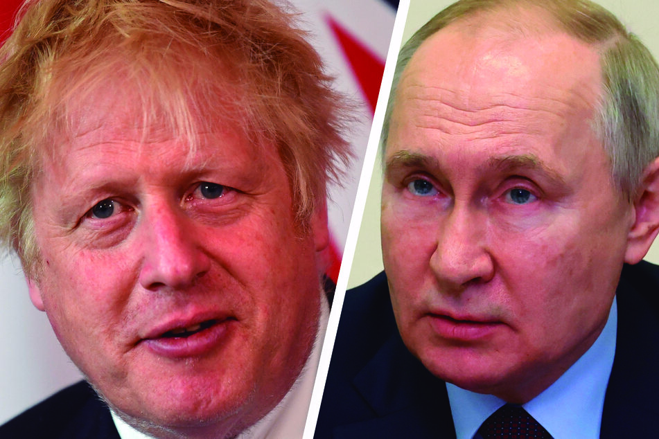 Dem britischen Ex-Premierminister Boris Johnson (58, l.) wurde vor Kriegsbeginn in der Ukraine vom russischen Präsidenten Wladimir Putin (70, r.) ein Raketenangriff angedroht.