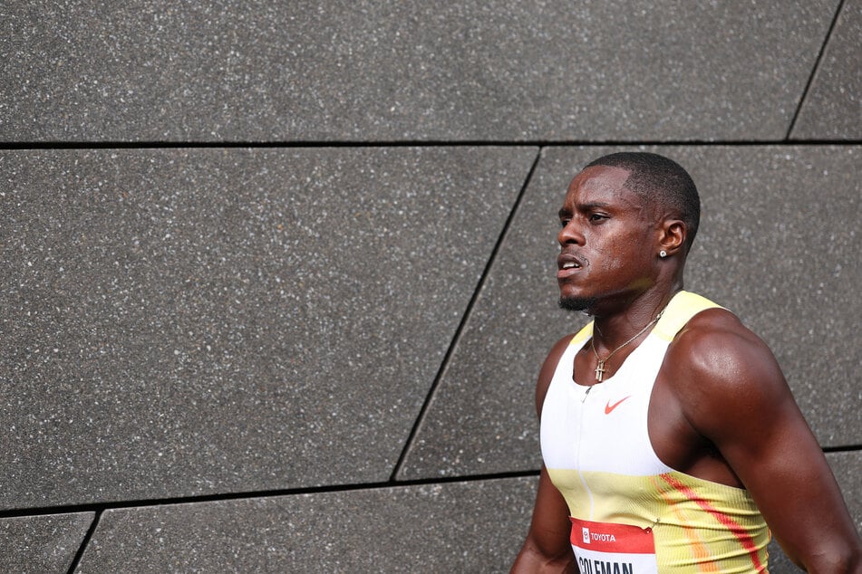 Christian Coleman looks on during the 2025 USATF Outdoor Championships at Hayward Field on July 31, 2025, in Eugene, Oregon.
