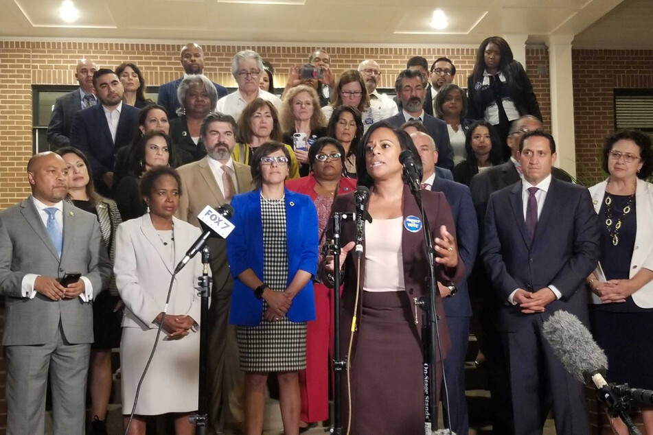 Texas Democratic lawmakers gathered at a Baptist church in East Austin following the walkout.