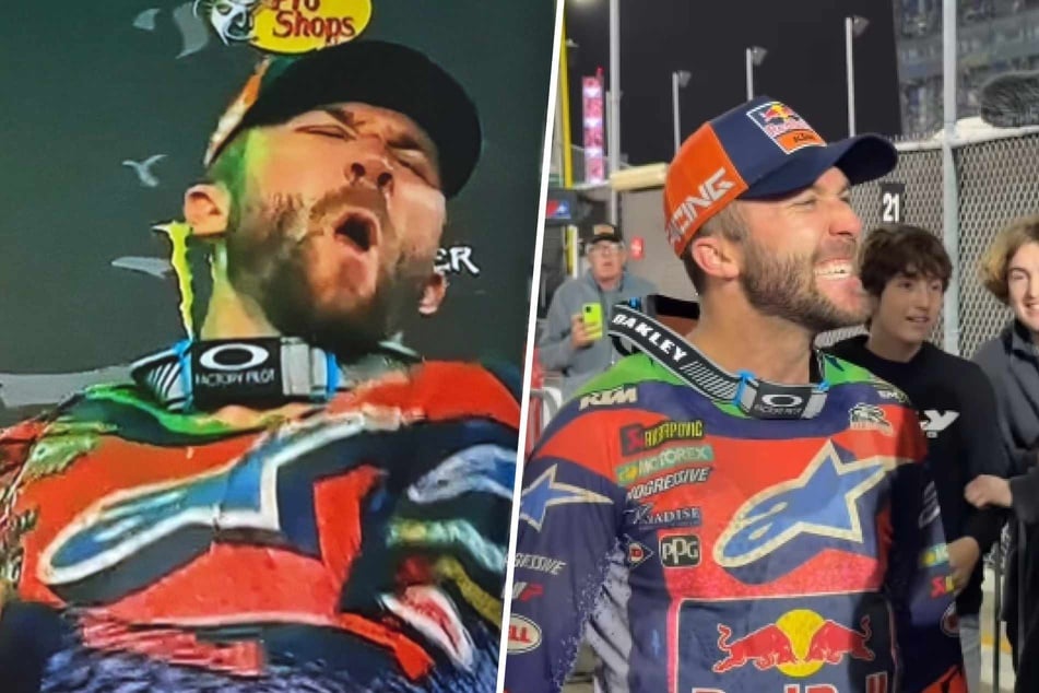 Von der Rennstrecke zum Zahnarzt: Motorsport-Star rammt sich Trophäe ins Gesicht