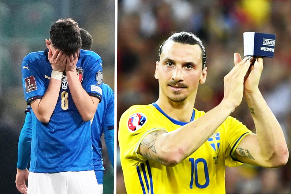 Italien um Jorginho (30, l.) ist bei der WM in Katar ebenso wenig dabei wie Zlatan Ibrahimovic (40) und Schweden.