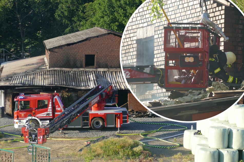Alte Ziegelei in Windeck steht in Flammen: Zwei Feuerwehrleute verletzt
