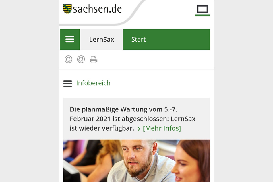 Trotz abgeschlossener Wartungsarbeiten funktionierte Lernsax am Dienstagmorgen nicht mehr.