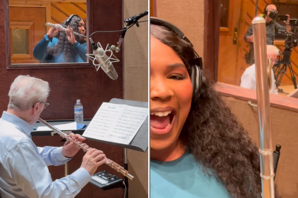 Lizzo is thrilled to be playing with her flutist idol James Galway!