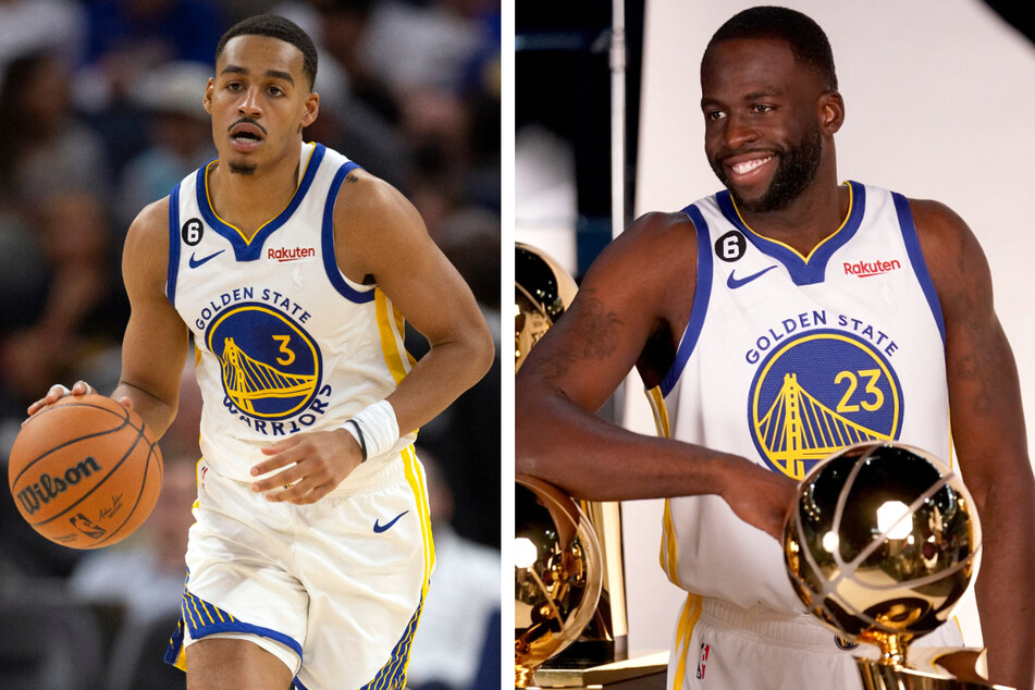 Draymond Green (r.) has been fined after punching Jordan Poole in the face during a team practice last week, but will return to play with the Golden State Warriors on Friday.