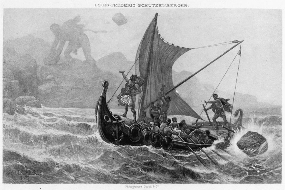 Der Zyklop Polyphem warf riesige Felsen nach Odysseus und dessen Schiffen. Das ist eine der Legenden, welche zu den frühesten Werken der Weltliteratur gehören.