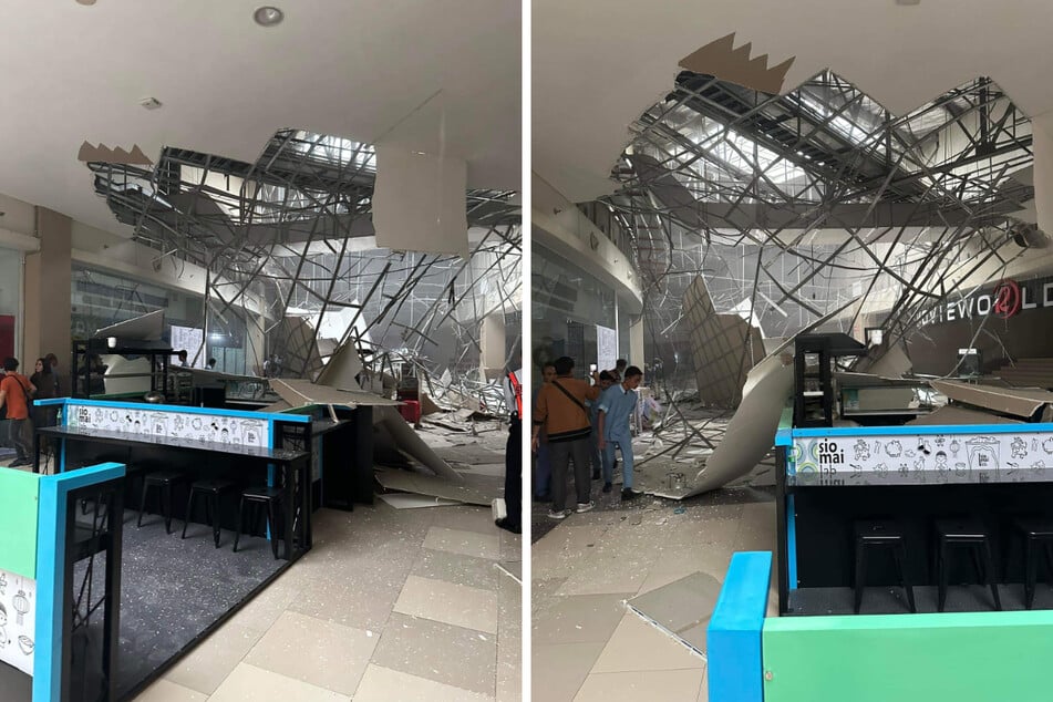 Schweres Erdbeben: Einkaufszentrum stürzt über den Köpfen der Besucher ein!