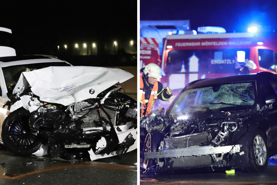 Nach einem Zusammenprall zwischen einem Mercedes-Fahrer und einem Sattelzug kam es auf der A5 bei Weiterstadt noch zu einem schweren Folgeunfall.