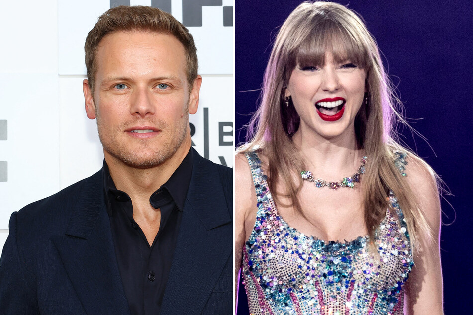 Taylor Swift received a special shout-out from Outlander leading man Sam Heughan (l.) ahead of her performances in Scotland.
