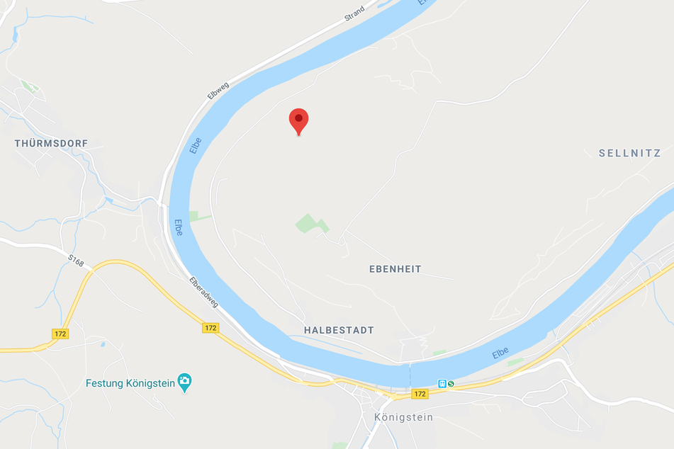 Ungefähr an dieser Stelle kippte der Bagger den Abhang herunter.