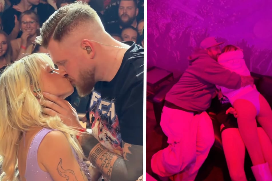 Erst knutschen Mia Julia (38) und Finch auf der Bühne, später gesellt sich dann noch Mias Ehemann Peter Brückner (45) dazu.