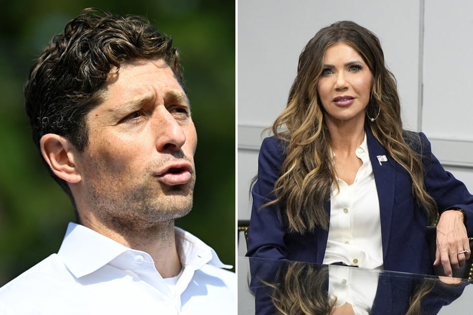 In a recent interview, Minneapolis Mayor Jacob Frey (l.) rejected Homeland Security Secretary Kristi Noem's demand that he set up a "protest zone" in his city.