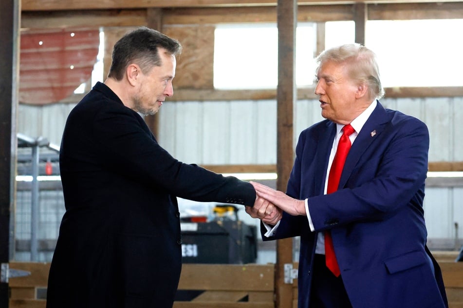 Donald Trump's campaign reportedly worked with Elon Musk (l.) to have the controversial JD Vance dossier scrubbed from his X platform last month.