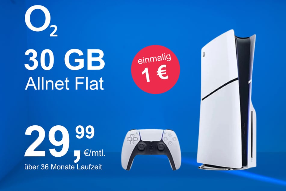 Die PS5 Slim Digital Edition im o2 Mobile M inkl. 30 GB+ für einmalig nur 1 Euro.