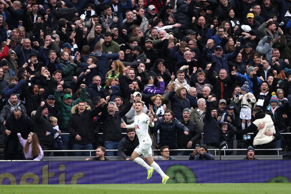 Das zwischenzeitliche 1:1 gegen Crystal Palace durch Timo Werner (27) wurde von den Fans der Tottenham Hotspurs frenetisch gefeiert.