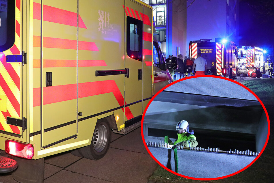 Dresden: Brand in Dresdner Hochhaus: Feuerwehr rettet bewusstlosen Mann aus seiner Wohnung!