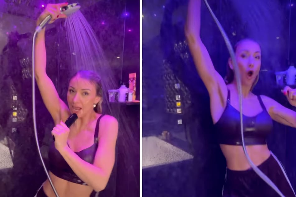 Anna-Carina Woitschack (33) folgte einem aktuellen Netz-Trend und zeigte sich singend und tanzend unter der Dusche.