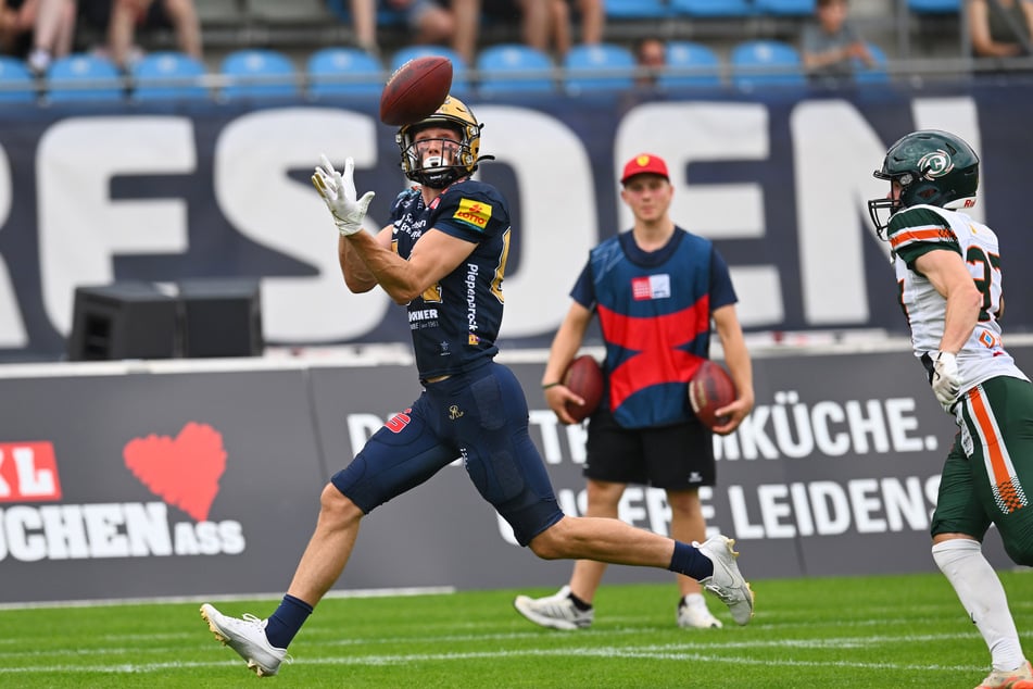 Janne Särkelä (27) blieb in der Dresdner Sauna cool und machte seinen vierten Touchdown.