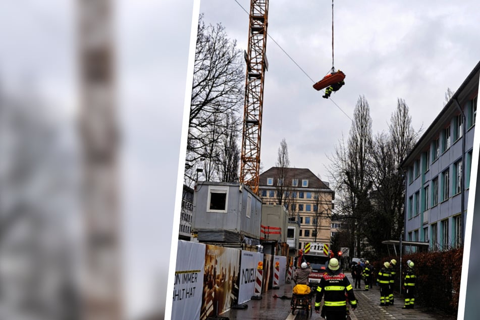 München: Unfall auf Baustelle in München: Rettung des Verletzten gestaltet sich kompliziert