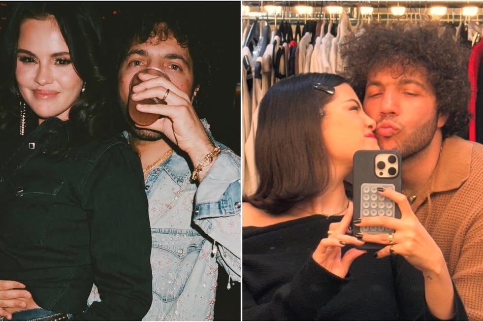 Selena Gomez and Benny Blanco (r) apparently kept their romance private for "eight or nine" months before letting the world know.