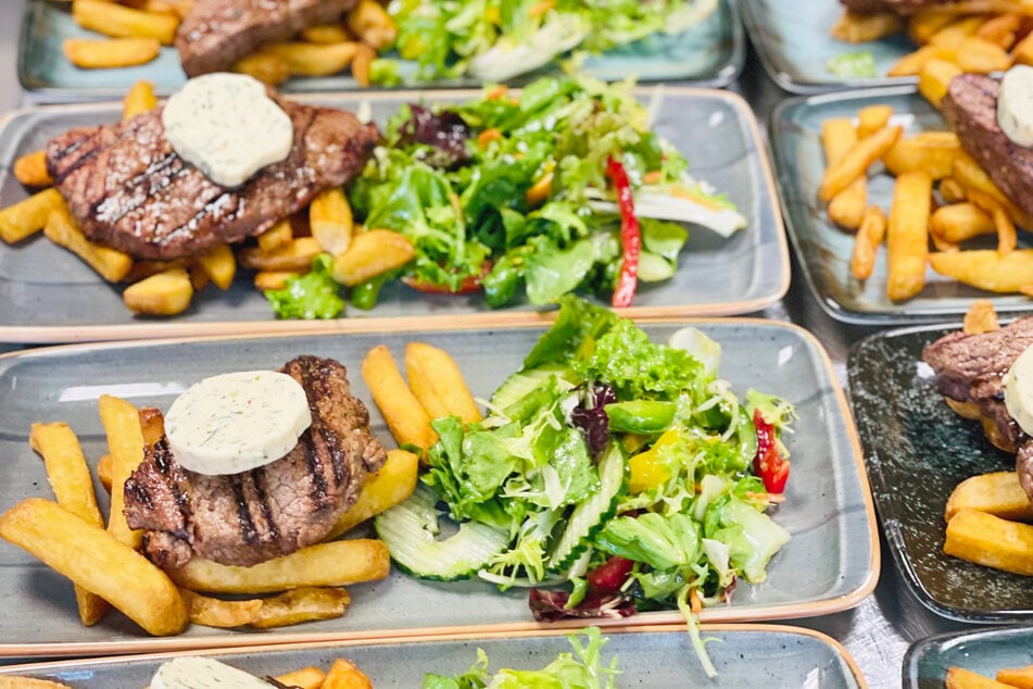 Steaks zum Mittagsangebot