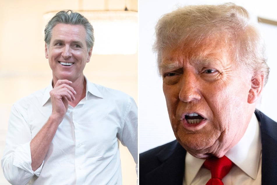 President Donald Trump (r.) recently criticized Governor Gavin Newsom, who has been impersonating him on social media for over a week.