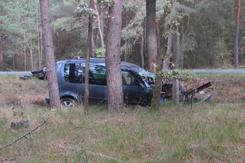 Der Wagen krachte nach dem Abkommen von der Straße gegen einen Baum.