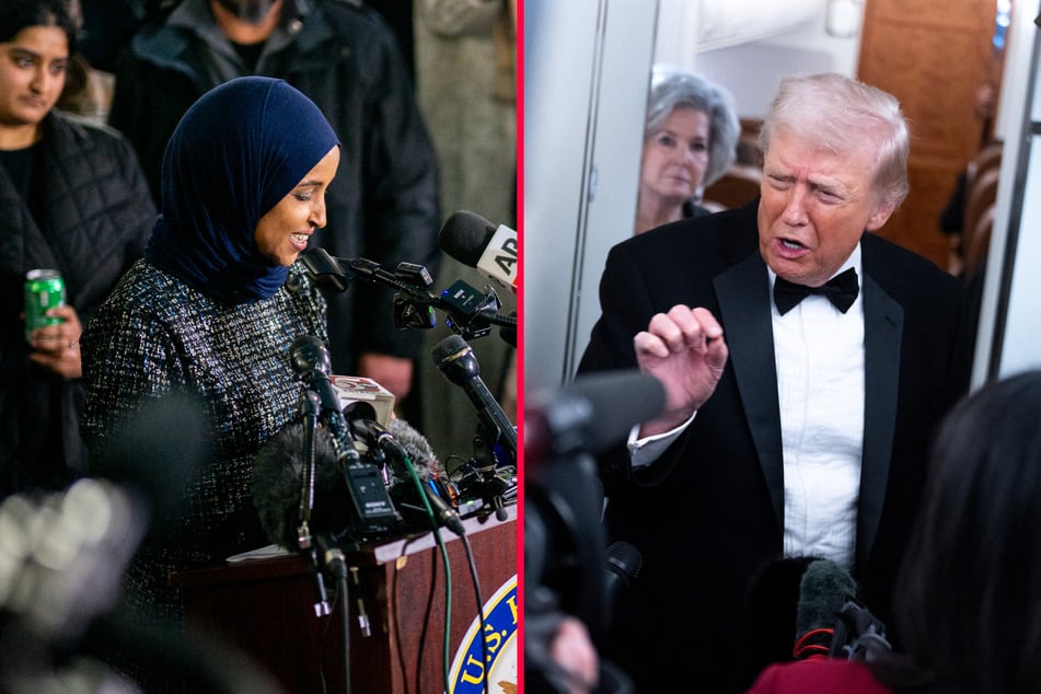 President Donald Trump again threatened to jail Minnesota Congresswoman Ilhan Omar and her "terrible friends from Somalia."