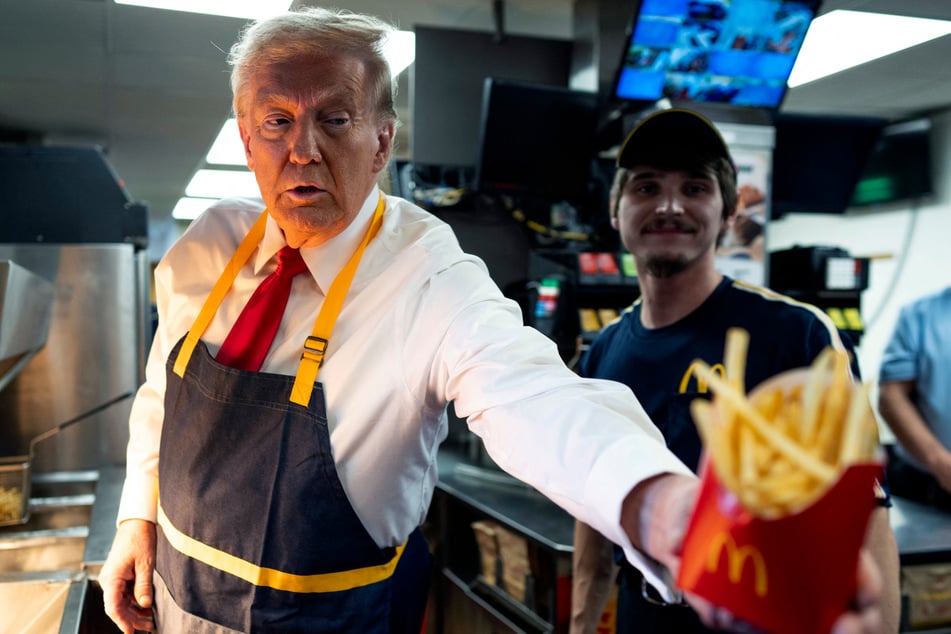 Trump also manned the fryer at a McDonald's in the Philadelphia suburbs, but the fast-food joint was not actually open to customers that day.