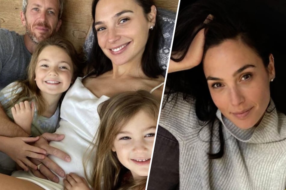 The picture says it all: the little family couldn't be any happier. Gal Gadot (35) is expecting her third child.