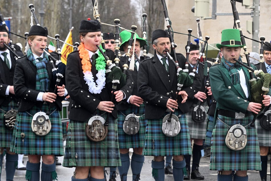 Natürlich durften am St. Patrick's Day auch Dudelsackspieler nicht fehlen.