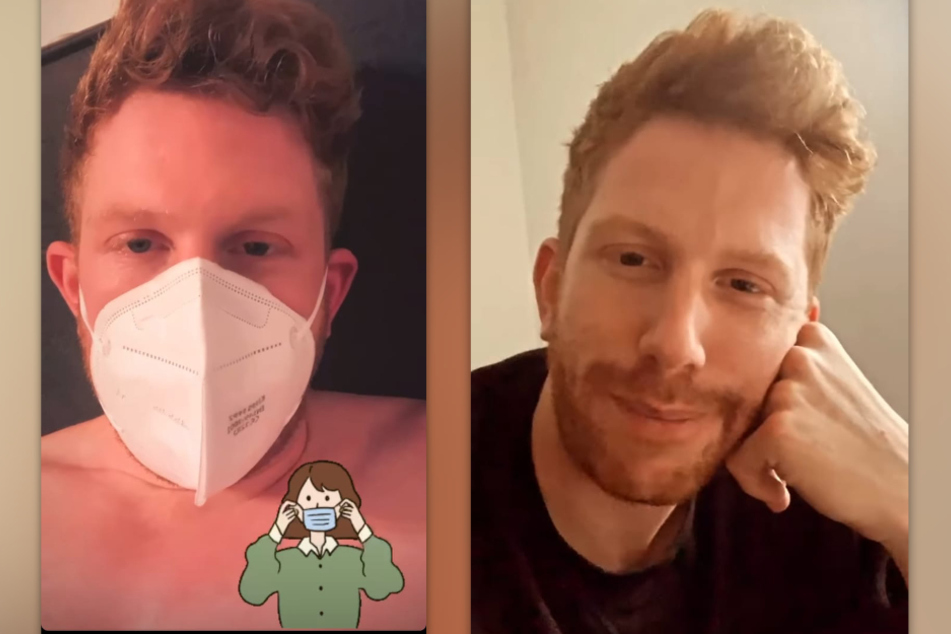 Lars Tönsfeuerborn (31) präsentiert bei Instagram, wie man eine FFP2-Maske richtig trägt. (Fotomontage)