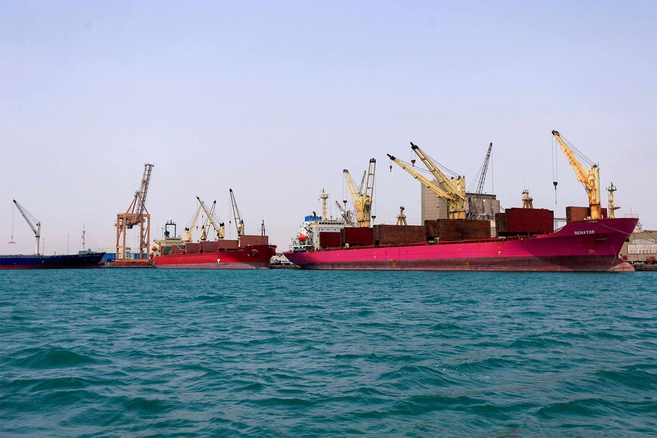 Ships in Yemen's Huthi-controlled port of Hodeida last year.